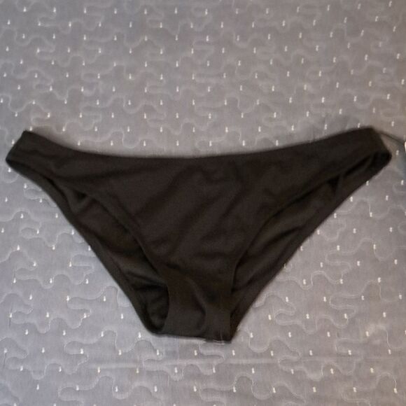 Shade & Shore Black Women's low coverage cheeky swim bottoms size large NWT - Picture 1 of 5